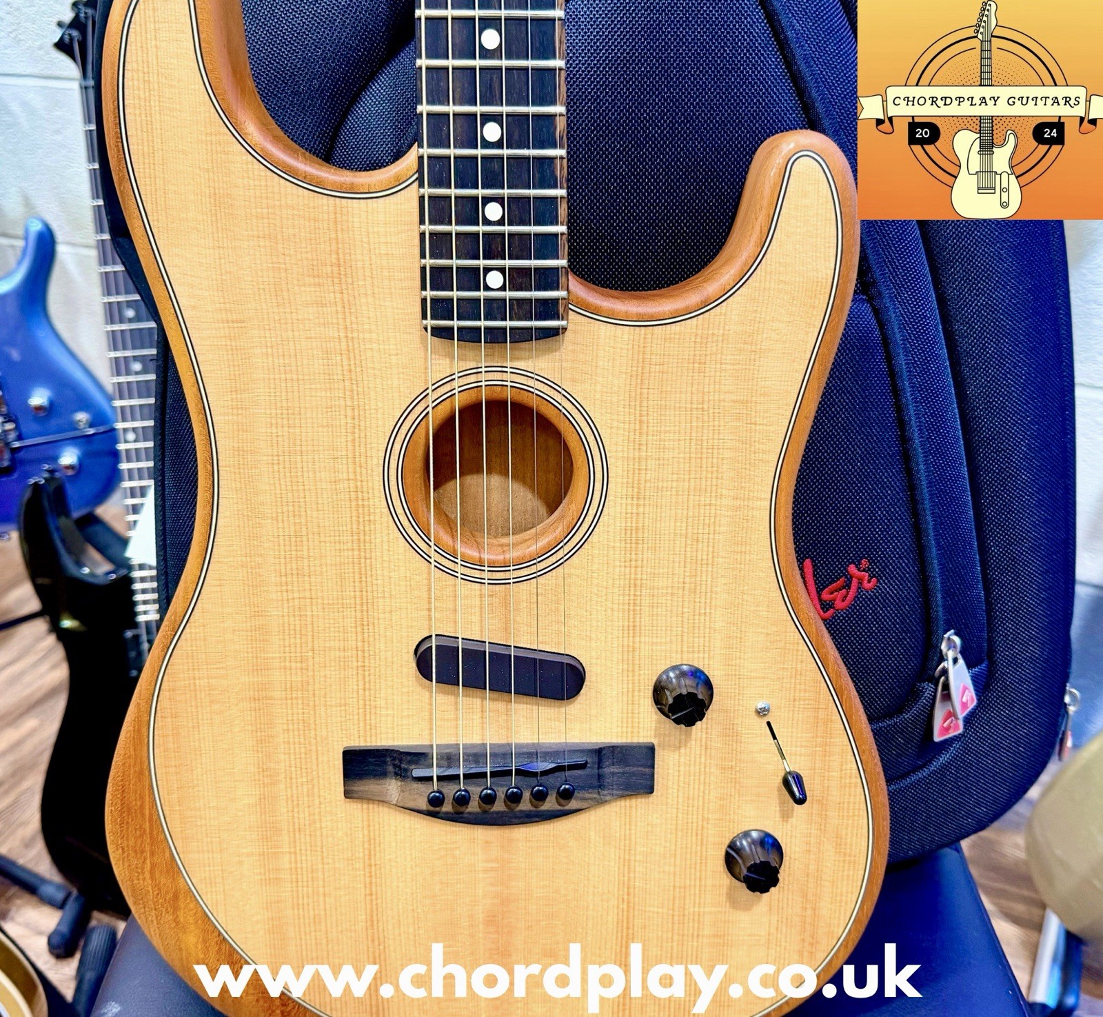 🇺🇸2021🇺🇸 Fender American Acoustasonic Stratocaster~ Natural Finish + Gig Bag