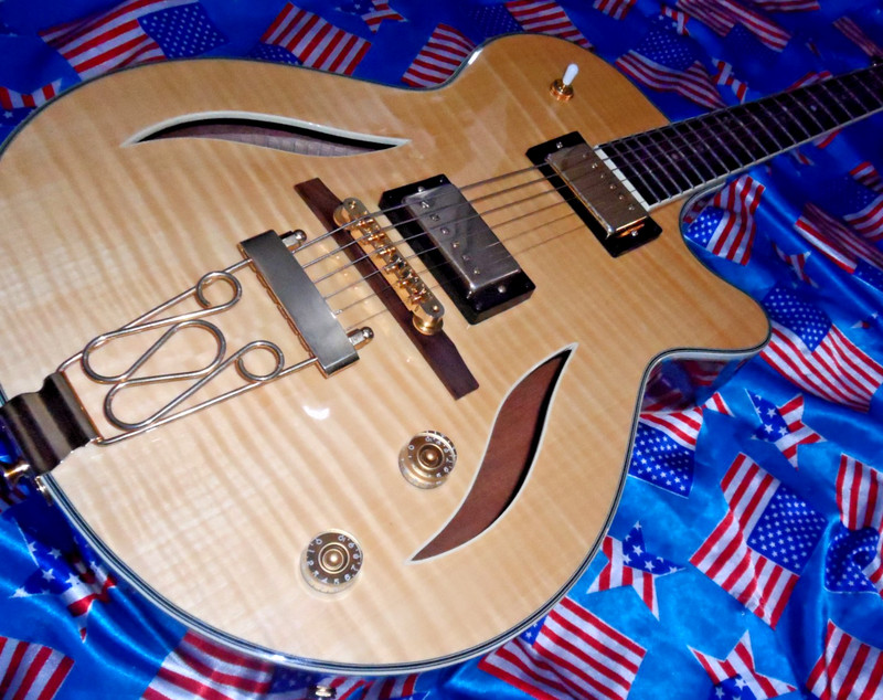 Stunning Dean Stylist Jazz Guitar, Aaa Flame Top Gold Hardware Amazing Tone !