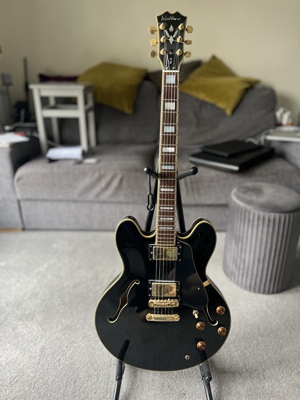 Washburn HB-35 Electric Guitar Black Semi-acoustic 1989 Korean Made