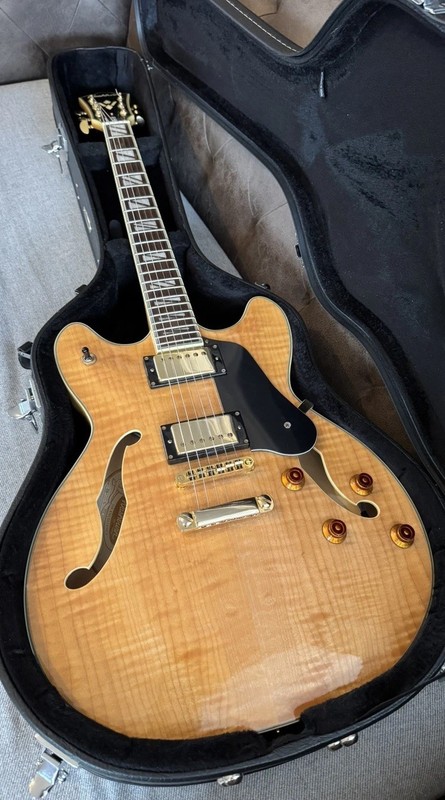 Washburn HB35N 335 Hollowbody Electric Guitar Natural Highly Figured / Flame Top