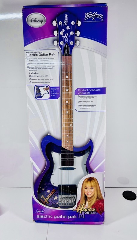 Boxed Vintage Disney Hannah Montana Secret Star Electric Guitar Pack By Washburn