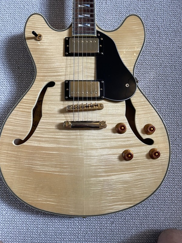 Washburn HB35N 335 Hollowbody Electric Guitar Natural Highly Figured / Flame Top
