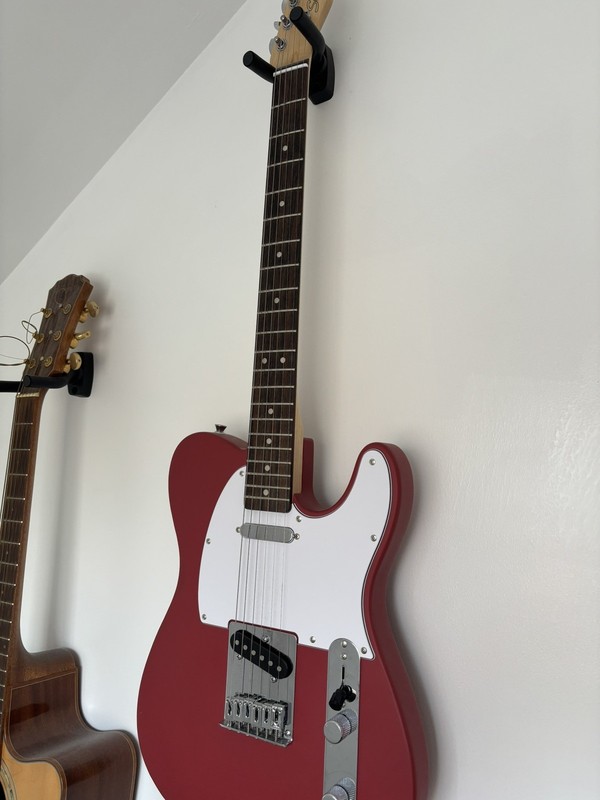 Squier by Fender Debut Telecaster Beginner Electric Guitar, Dakota Red