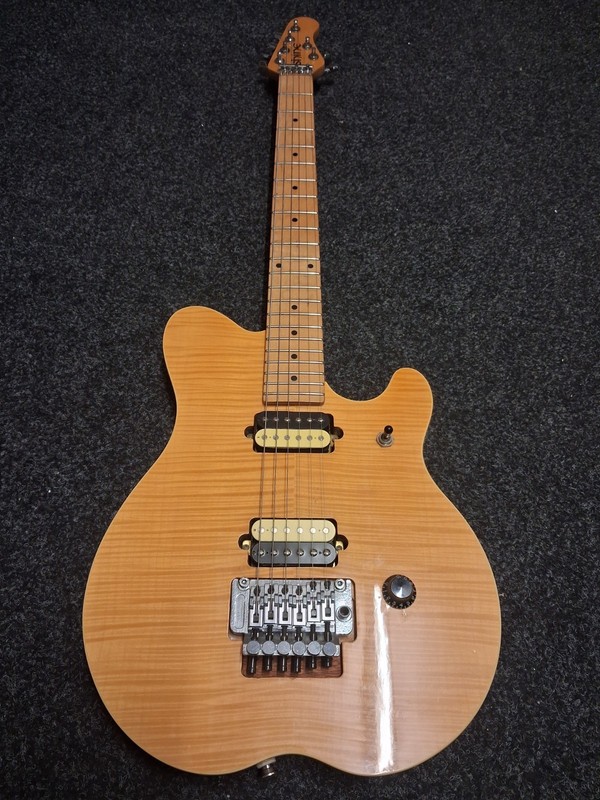 Ernie Ball Music Man Eddie Van Halen Signature Amber Quilt Top Guitar By Shine