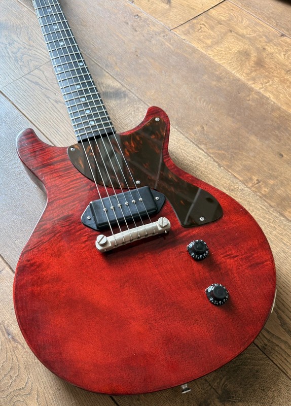 Eastman SB55DC/V Les Paul Junior Style Guitar in Flame Vintage Cherry with OHSC