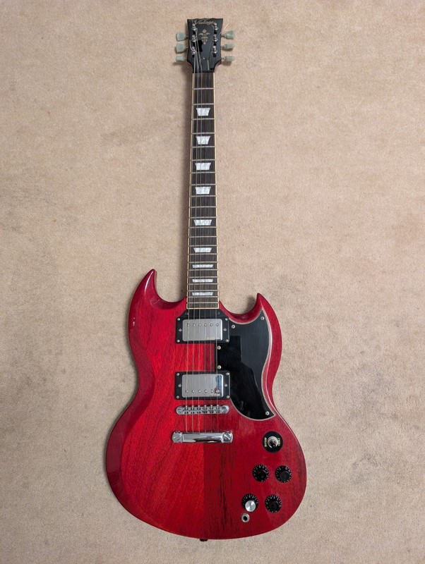 Vintage Icon VS6 Series Electric Guitar-Cherry Red-SG
