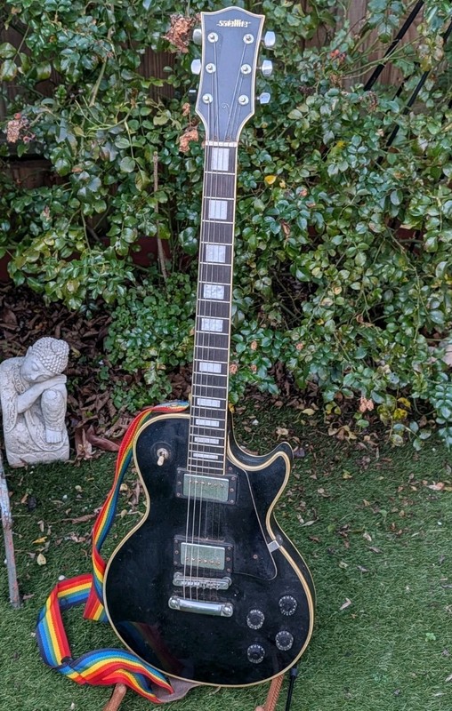 Vintage Satellite Les Paul Electric Guitar – Black – Repairs 1970s Japan!