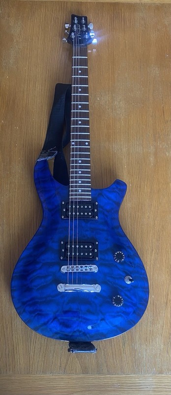 Westfield PRS Type Electric Guitar: Trans Blue
