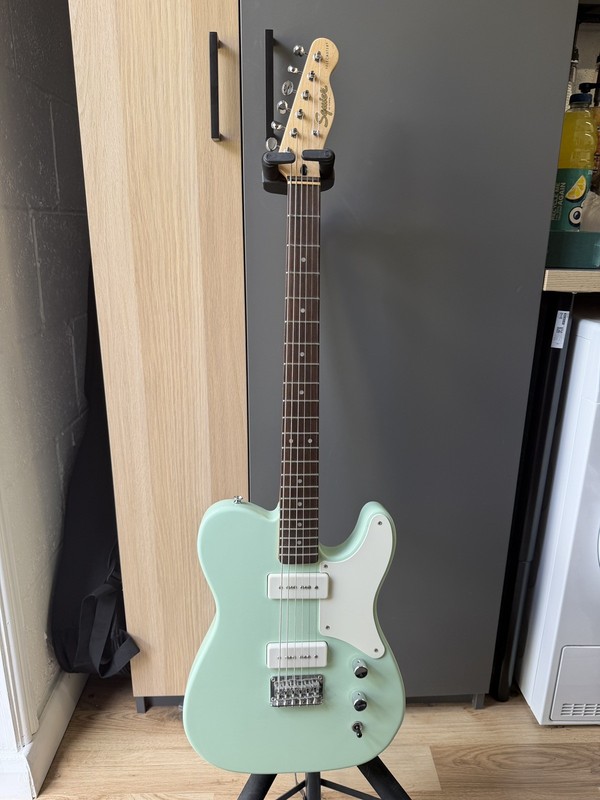 Fender Squier Paranormal Baritone Carbonita Telecaster Sea Foam Green