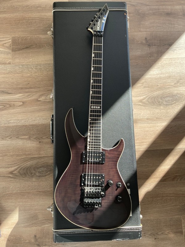 ESP E-II Horizon-III FR Black See Through Flame Maple Top Electric Guitars