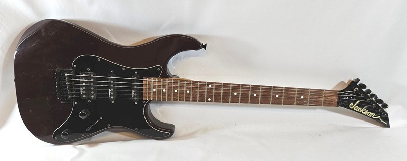 Vintage 1990s Jackson Performer PS-1 Electric Guitar HSS Black Cherry MIK Korea